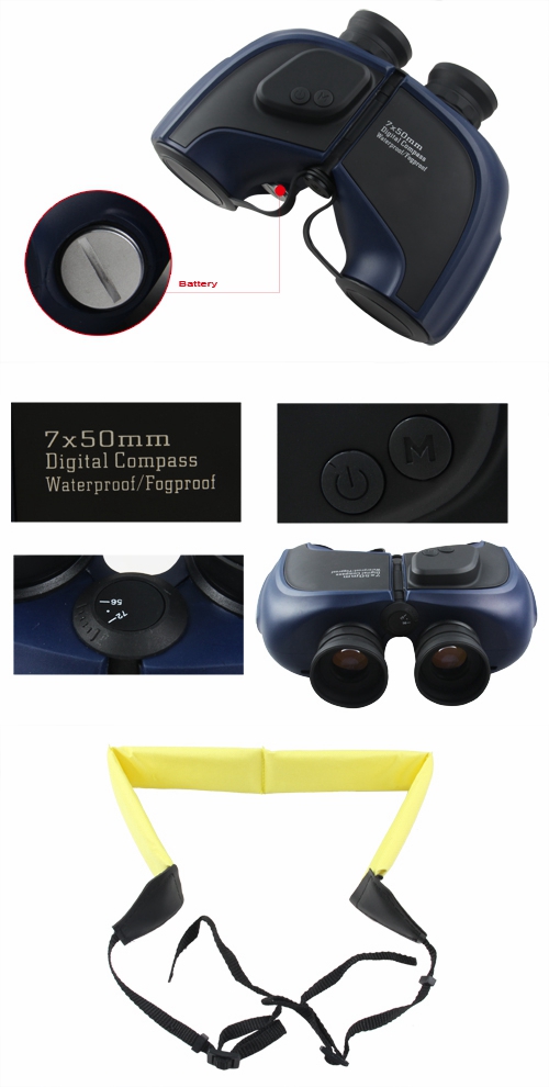 7x50 digital compass binocular