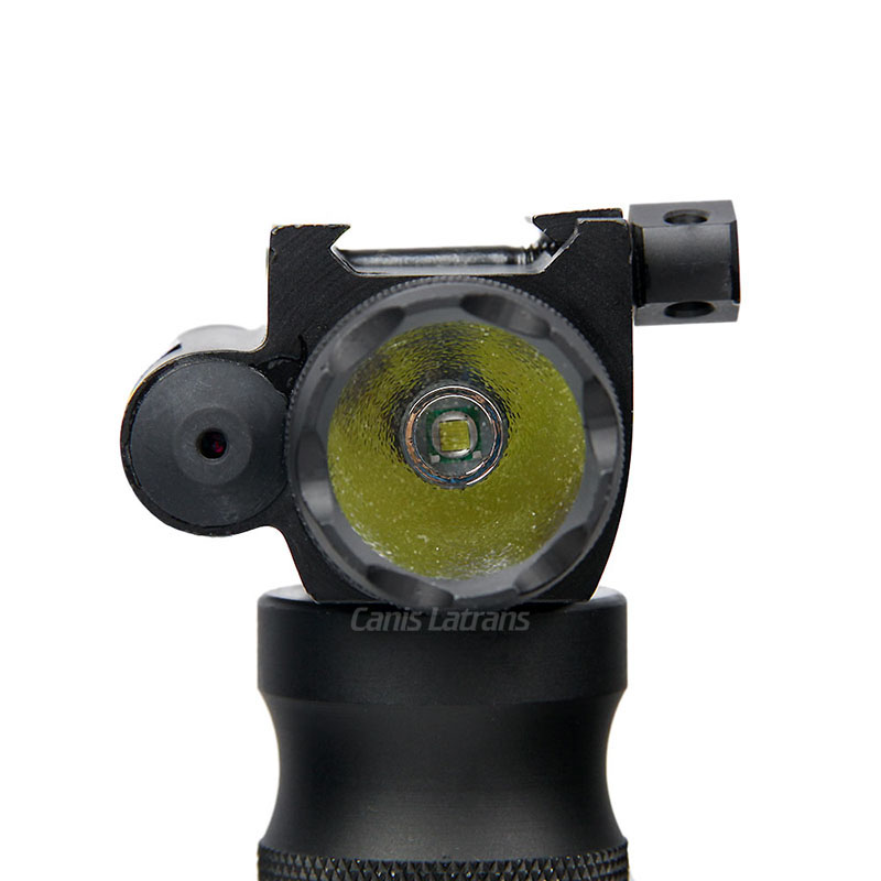 Tactical quick detachable vertical grip flashlight with green lase