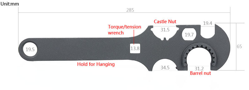 Tactical Enhanced AR15 Armorer's Wrench Gunsmithing Armorer Stock Spanner Wrench with Handle