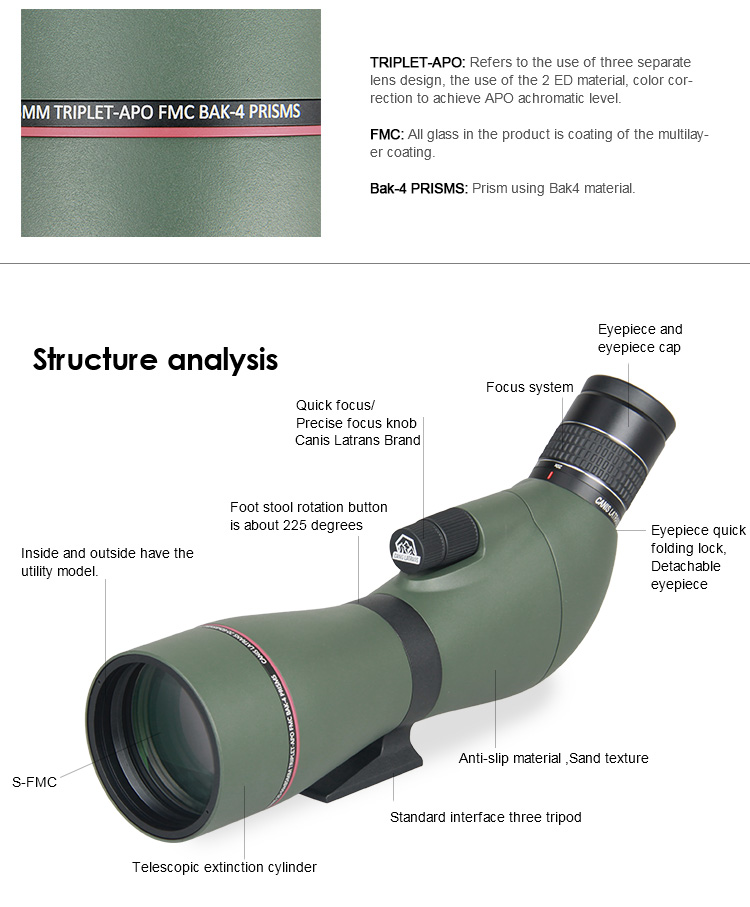 20~60X85APO Spotting scope