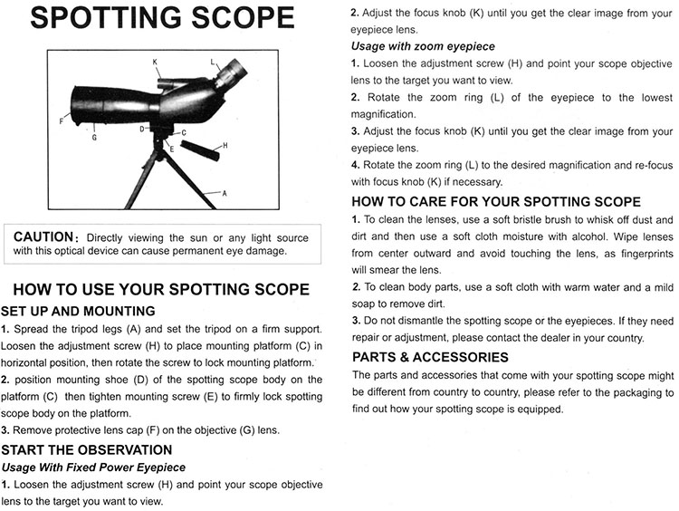 20-60X85ED Spotting scope
