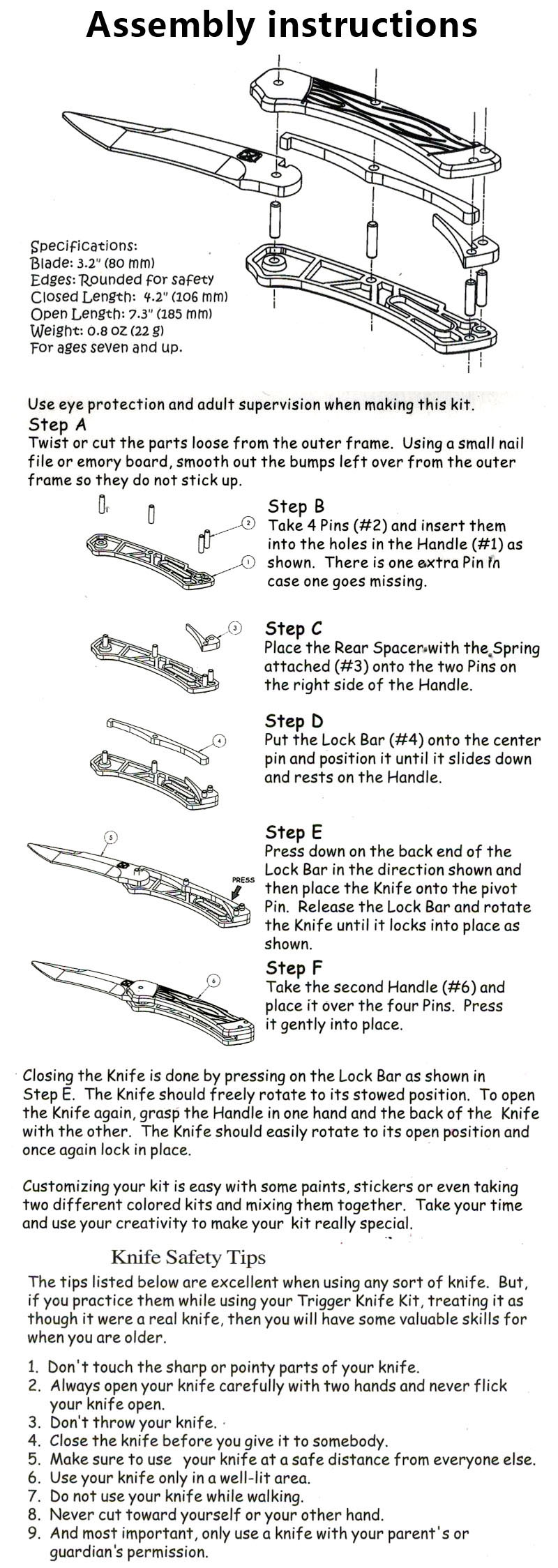 Trigger knife kit